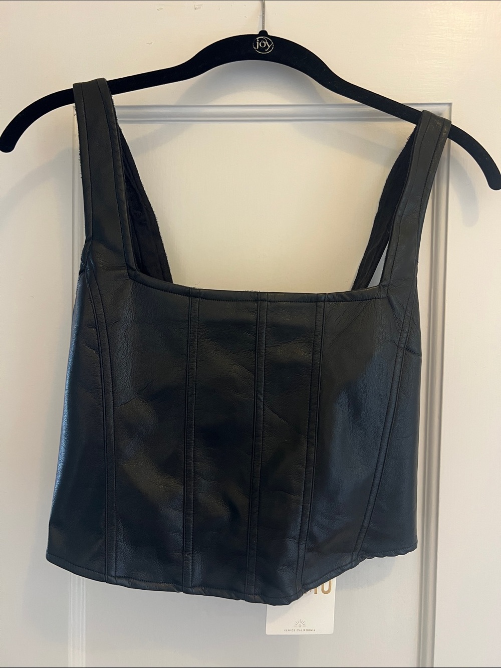 Show Me Your Mumu Black Faux Leather Corset Top
